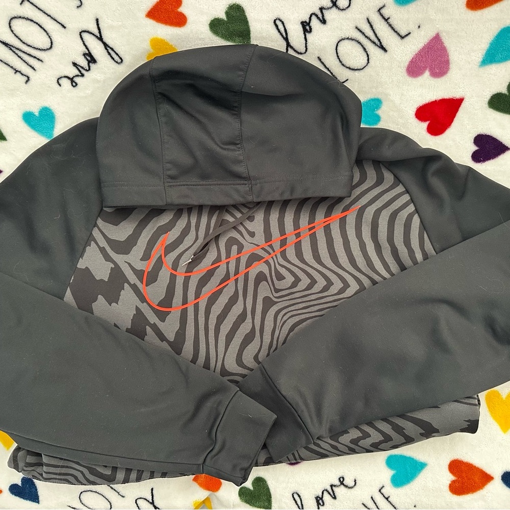Nike Black and Gray Sweatshirt with High Collar